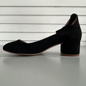 Madewell Inez Suede Ankle Strap Black Shoe Sz 6.5